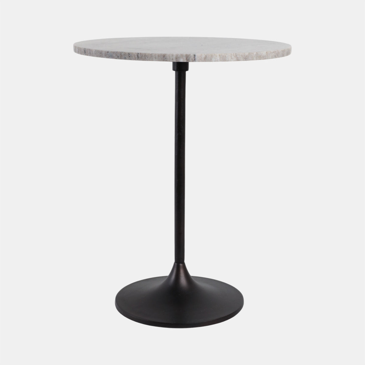 Marble Top Accent Table Beige Bronze