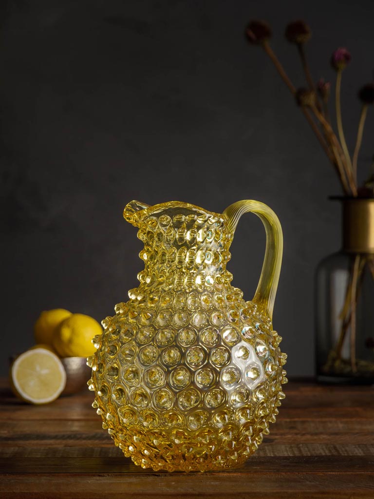 Hobnail Pitcher 2L Yellow