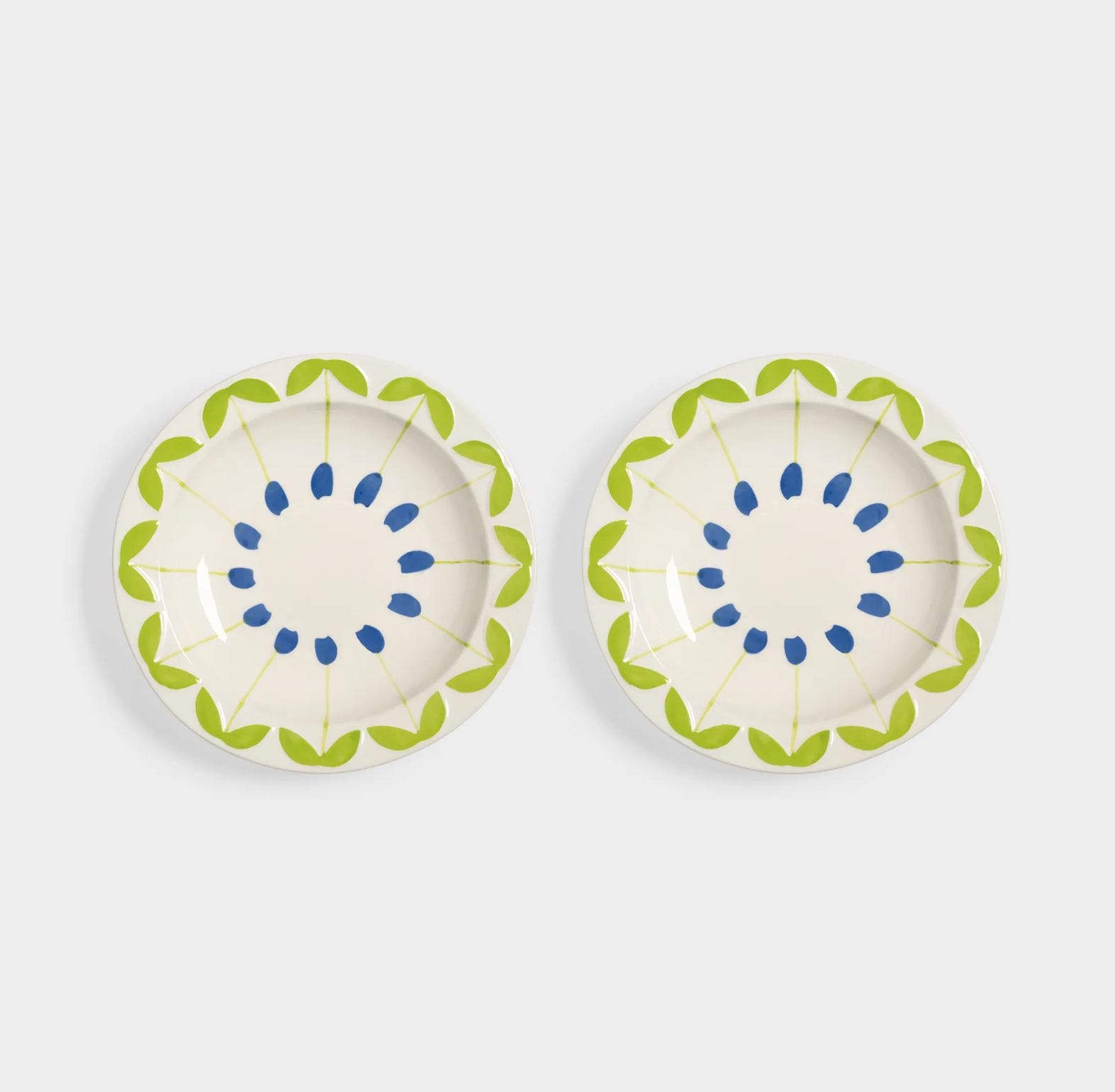 Bowl Folk Blue Large set of 2