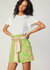 Belted Floral Patterned Short Multi