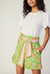 Belted Floral Patterned Short Multi