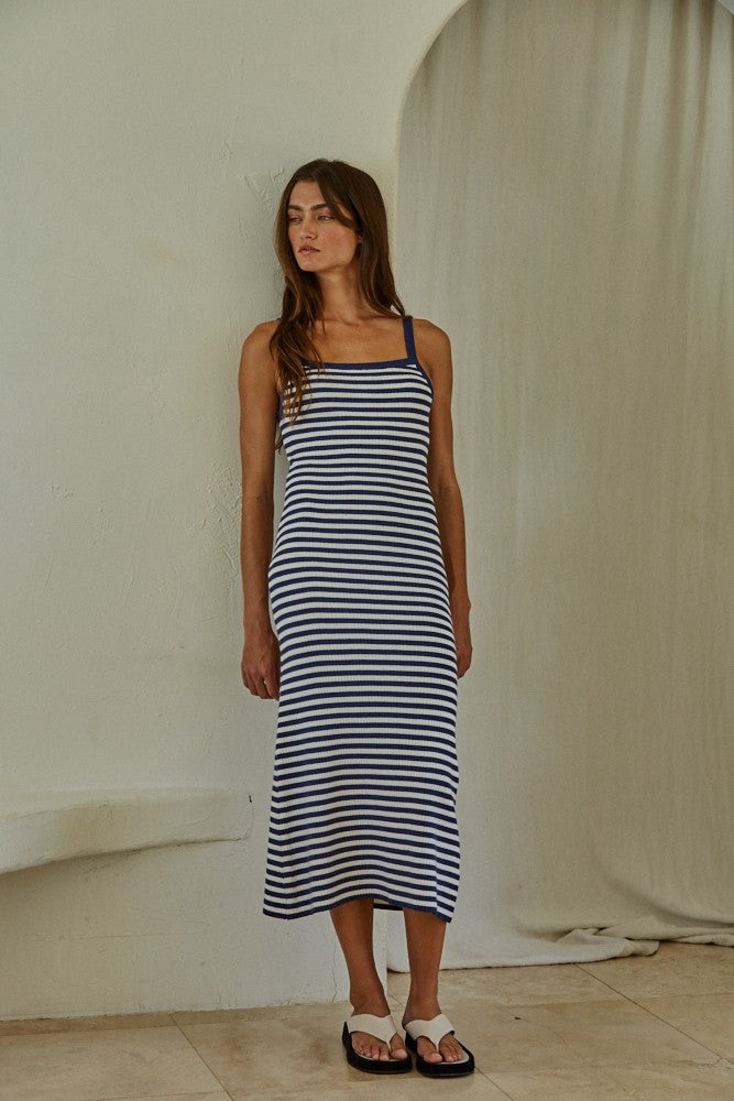 Rhode Dress Ivory Navy
