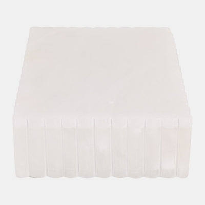 Ribbed Alabaster Box White