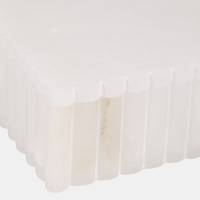 Ribbed Alabaster Box White