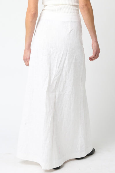 Finjie Button Skirt White