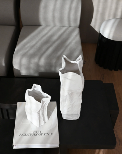 Kami Vase Medio Bone White