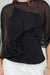 Chiffon Double Layer Blouse Black