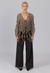 Jacquard Cardigan with Frills Browm