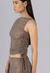 Jacquard Ribbon Sleeveless Top Browm