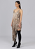 Asymmetric Satin Crinkle Dress Brown Moonstone