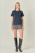 Beaded Bow T Shirt Navy