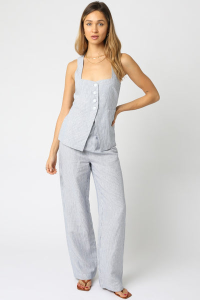 Camilla Stripe Top Chambray Blue