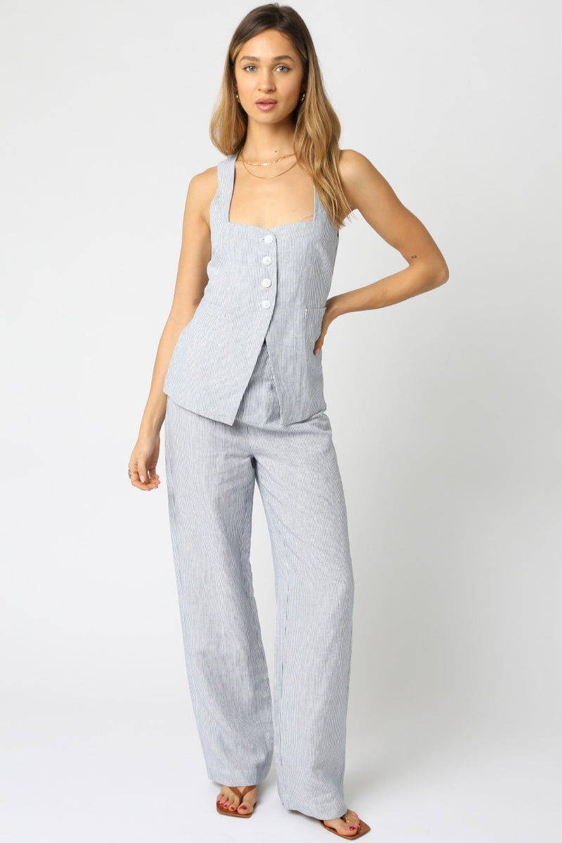 Camilla Stripe Top Chambray Blue