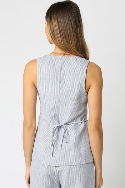 Camilla Stripe Top Chambray Blue