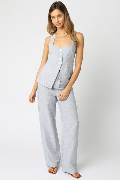 Camilla Stripe Top Chambray Blue