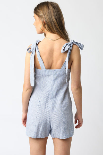 Liv Stripe Romper Denim Blue