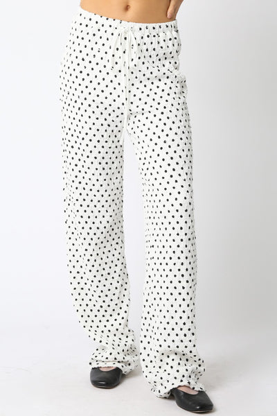 Natallie Polka Dot Pant White Black