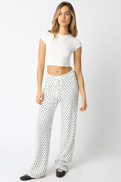 Natallie Polka Dot Pant White Black
