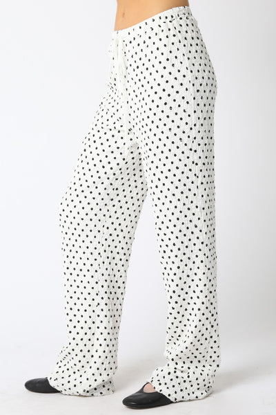 Natallie Polka Dot Pant White Black