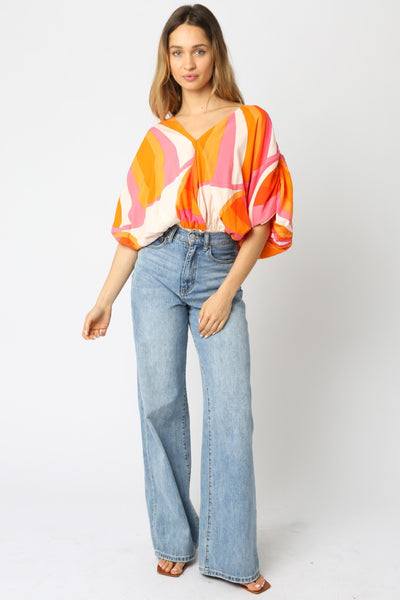 Dalia Multi Top Orange Multi