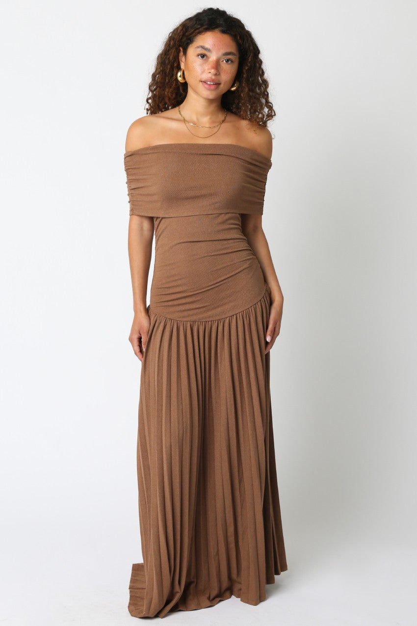 Elina Drop Dress Brown