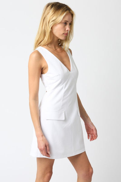 Jakey Pocket Dress White