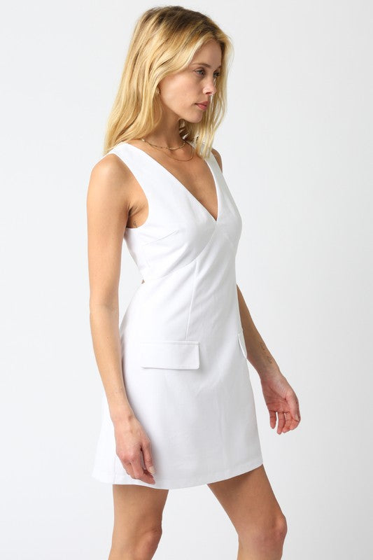 Jakey Pocket Dress White