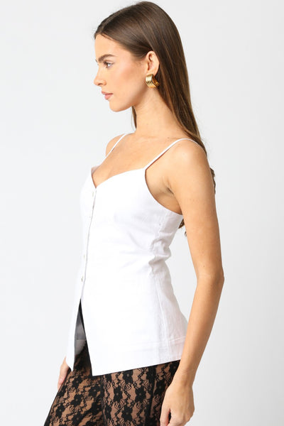 Hina Button Top White
