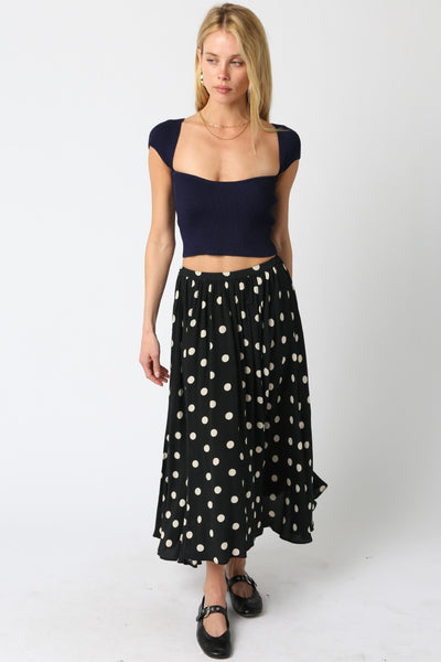 Pham Polka Dot Skirt Black Cream