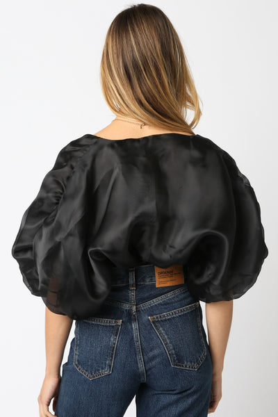 Ramina Balloon Bodysuit Black