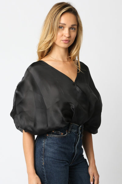 Ramina Balloon Bodysuit Black