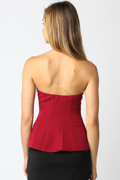 Deja Off Flare Top Burgundy