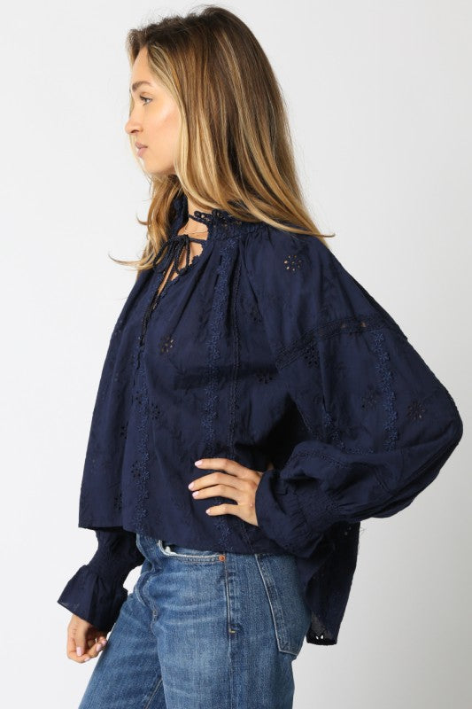 Lamie Laced Shirt  Orient Blue