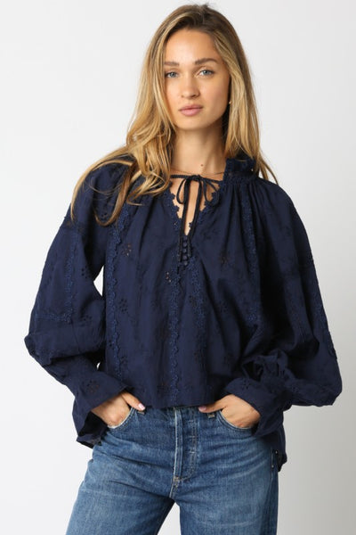 Lamie Laced Shirt  Orient Blue