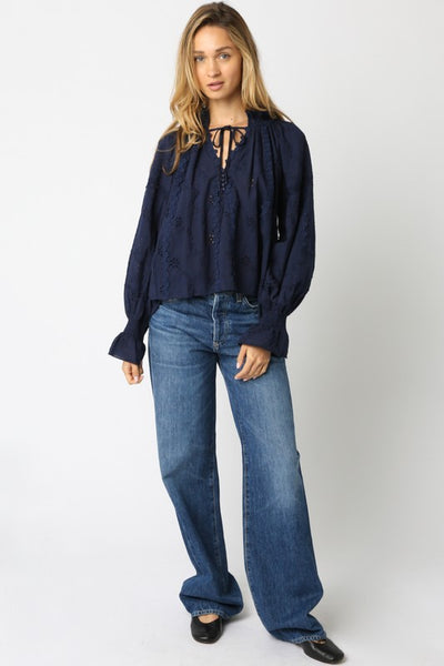 Lamie Laced Shirt  Orient Blue