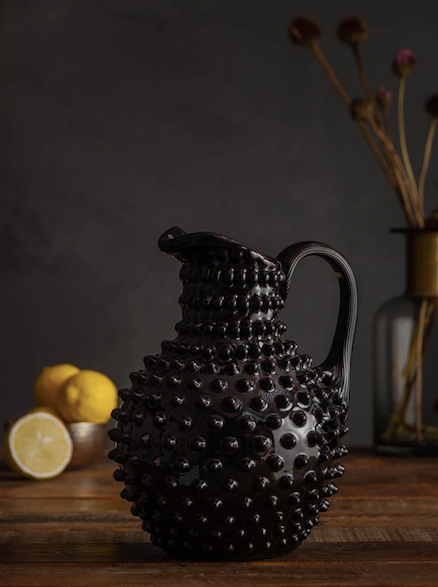 Hobnail Pitcher 2L Black