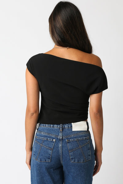 Anahi Shoulder Top Black