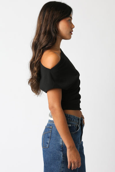 Anahi Shoulder Top Black