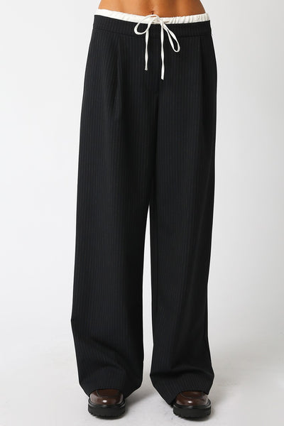 Reyna Stripe Pant Black