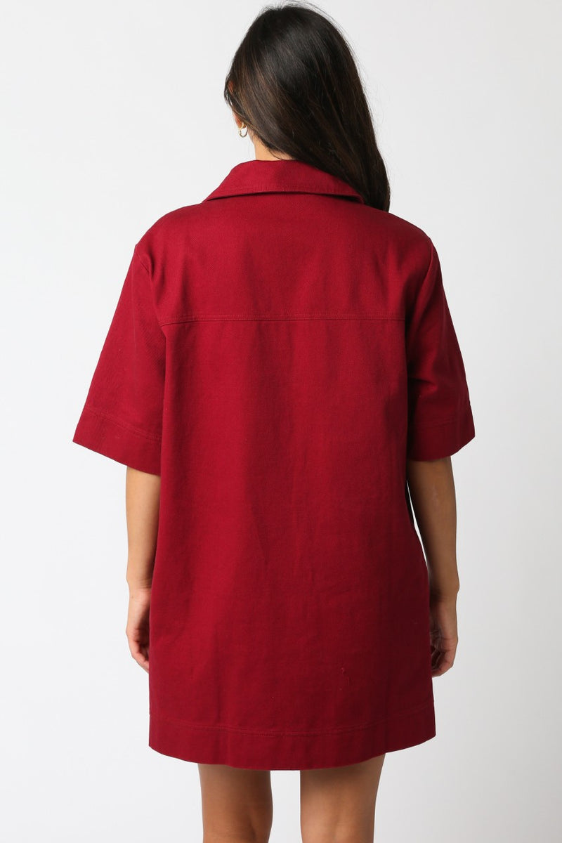 Lily Pocket Dress Burgundy
