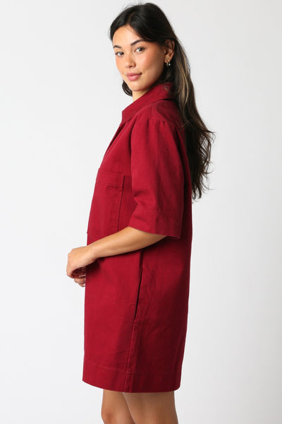 Lily Pocket Dress Burgundy