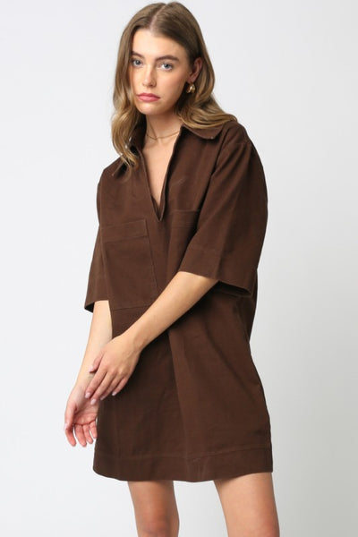 Lily Pocket Dress Brown