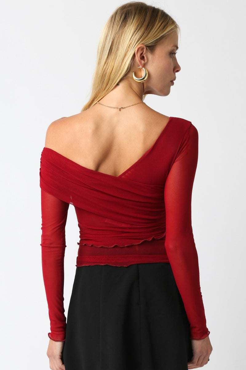 Krista Mesh Top Scarlet