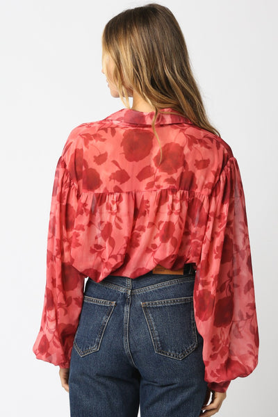 Carla Floral Shirt Pink Red