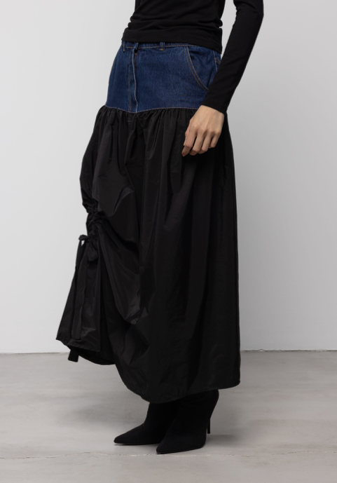 Luci Skirt Black Denim Blue