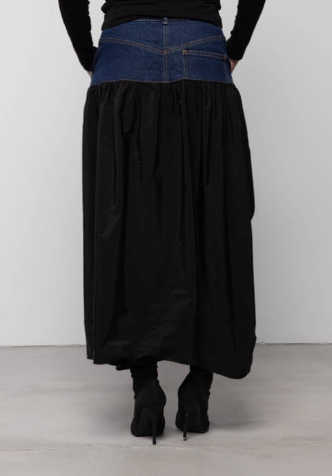 Luci Skirt Black Denim Blue