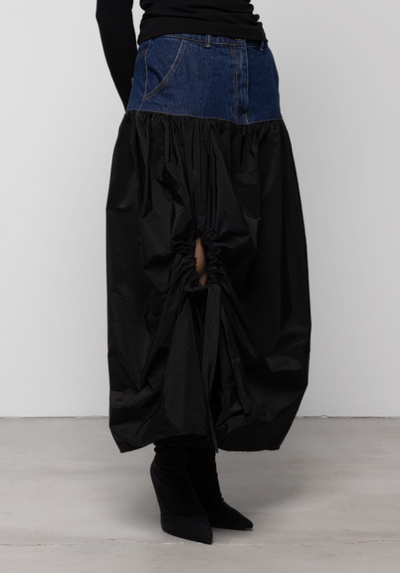 Luci Skirt Black Denim Blue