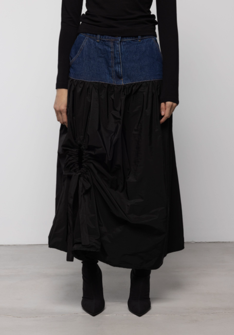 Luci Skirt Black Denim Blue
