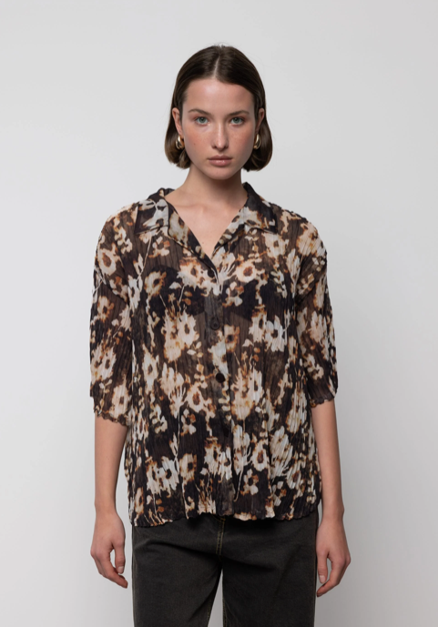 Sheer Chiffon Shirt Print