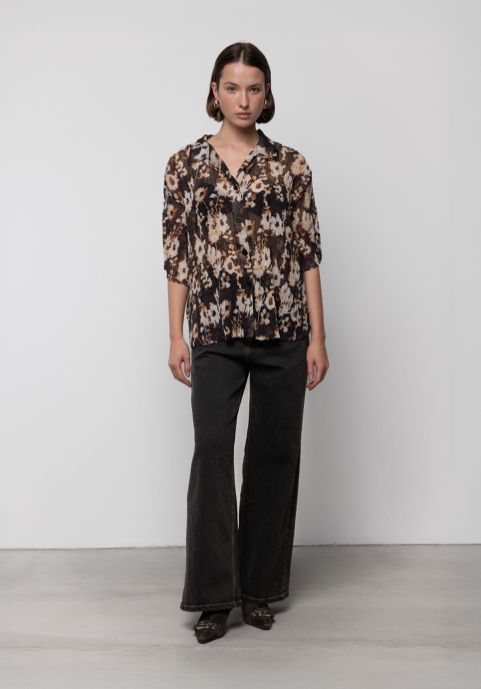 Sheer Chiffon Shirt Print